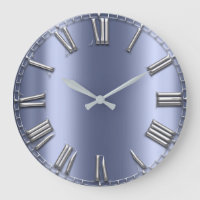 Blue Lux Gray Metallic Grey Silver Roman Numbers
