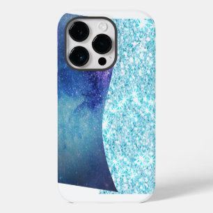 Blue Luxury Modern gradient galaxy glitter star Case-Mate iPhone 14 Pro Case