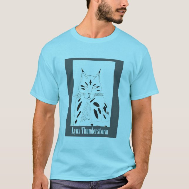 Blue Lynx Portrait T-Shirt (Front)