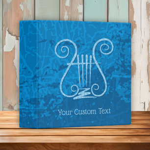Blue Lyre Background 3 Ring Binder