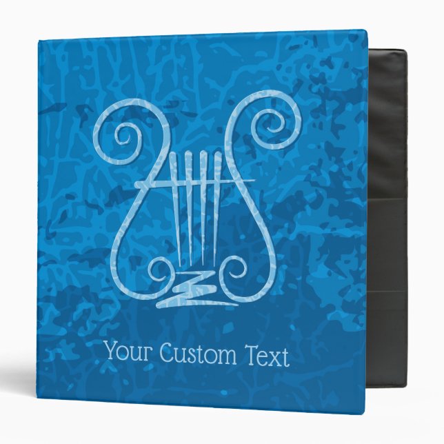 Blue Lyre Background 3 Ring Binder (Front/Inside)