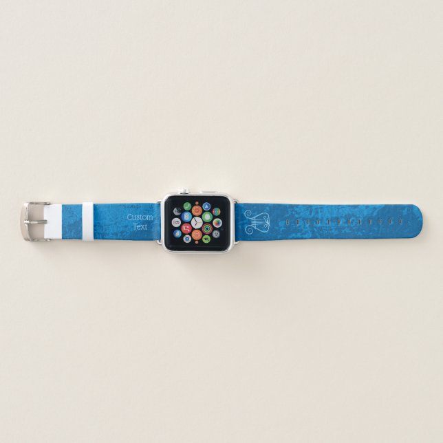 Blue Lyre Background Apple Watch Band (Front)
