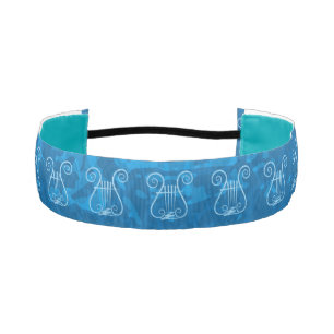 Blue Lyre Background Athletic Headband