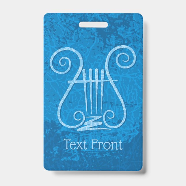 Blue Lyre Background Badge (Front)