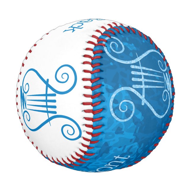 Blue Lyre Background Baseball (Angled)