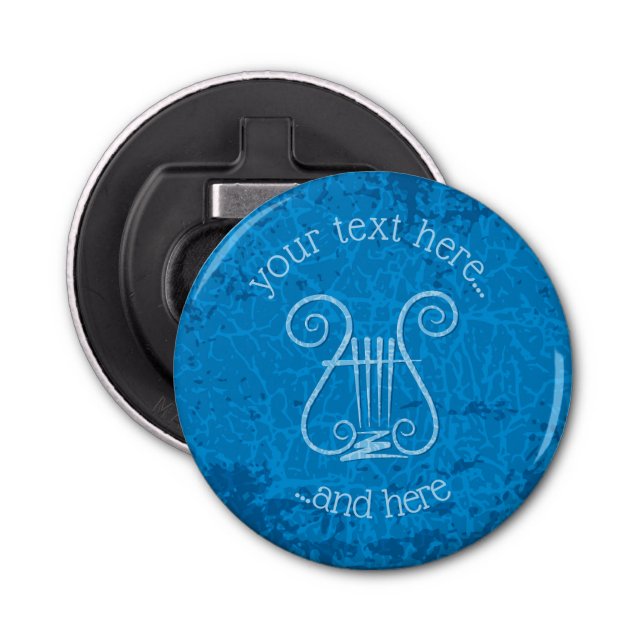 Blue Lyre Background Bottle Opener (Front)