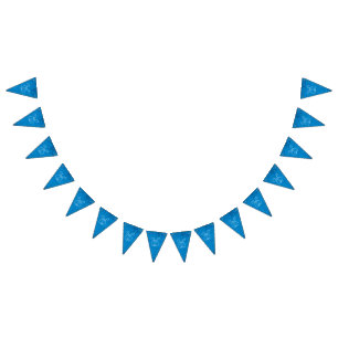 Blue Lyre Background Bunting Flags