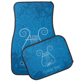 Blue Lyre Background Car Floor Mat