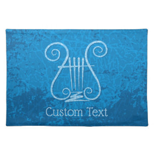 Blue Lyre Background Cloth Placemat