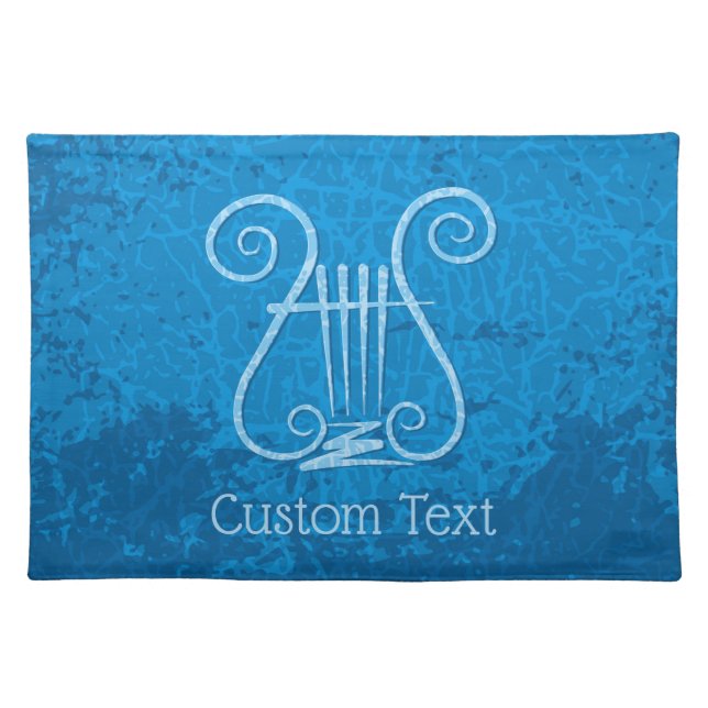Blue Lyre Background Cloth Placemat (Front)