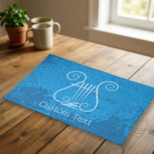 Blue Lyre Background Cloth Placemat