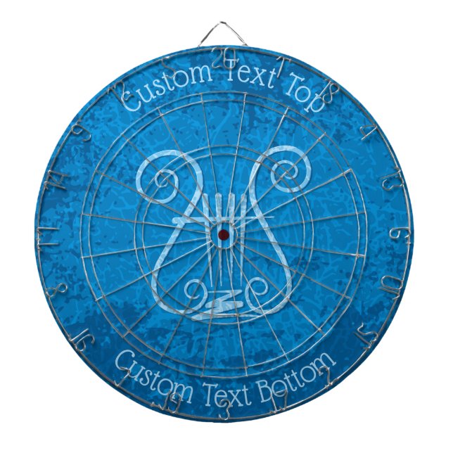Blue Lyre Background Dart Board (Front)