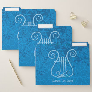 Blue Lyre Background File Folder