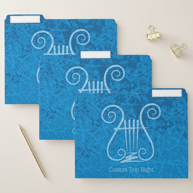 Blue Lyre Background File Folder (Set)