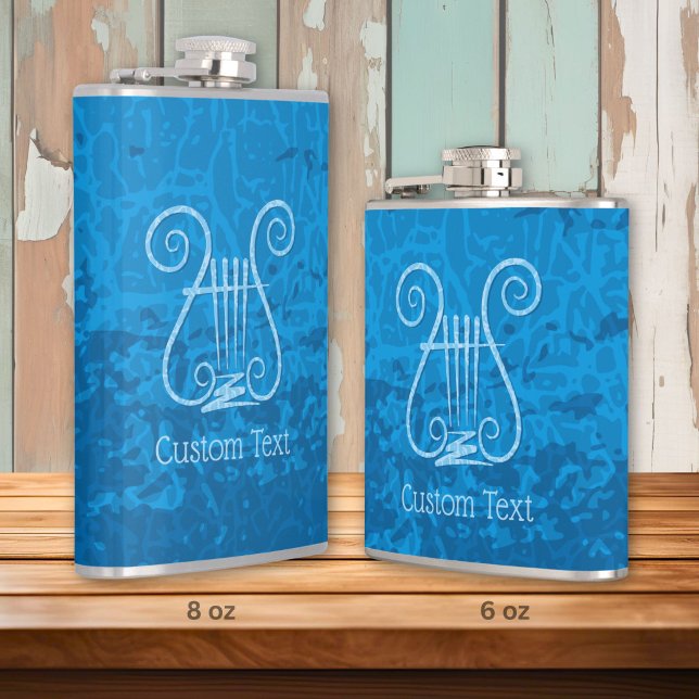 Blue Lyre Background Flask (Creator Uploaded)
