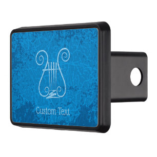 Blue Lyre Background Hitch Cover