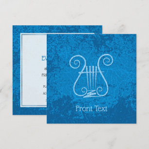 Blue Lyre Background Invitation