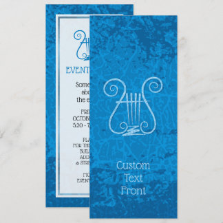 Blue Lyre Background Invitation