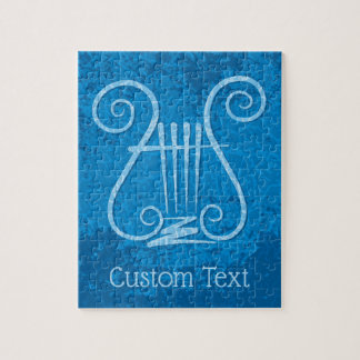 Blue Lyre Background Jigsaw Puzzle