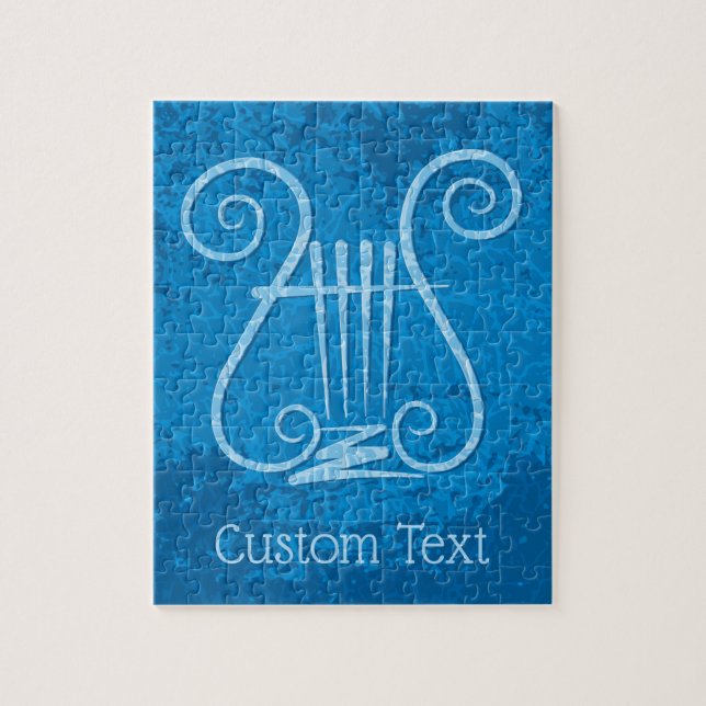 Blue Lyre Background Jigsaw Puzzle (Vertical)