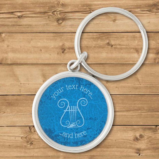 Blue Lyre Background Keychain (Creator Uploaded)