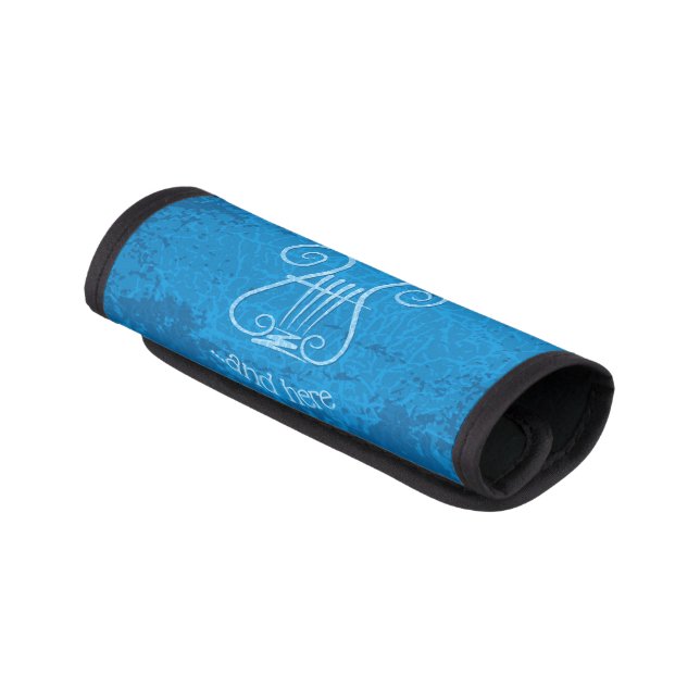 Blue Lyre Background Luggage Handle Wrap (Angled)