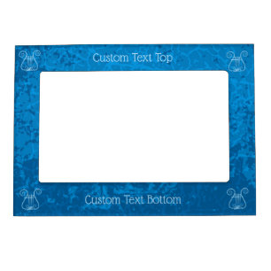 Blue Lyre Background Magnetic Frame