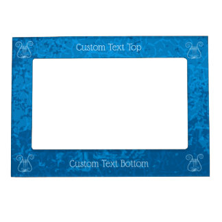 Blue Lyre Background Magnetic Frame