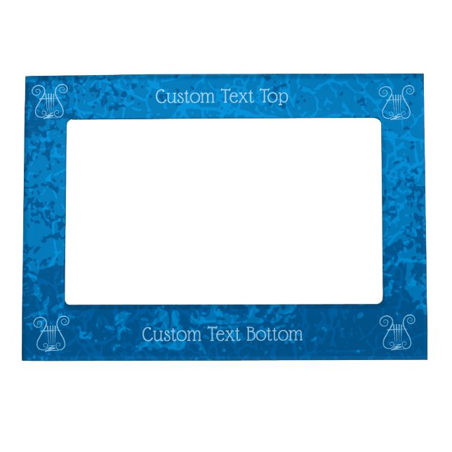 Blue Lyre Background Magnetic Frame (Front)