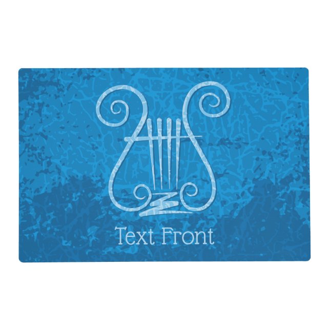 Blue Lyre Background Placemat (Front)
