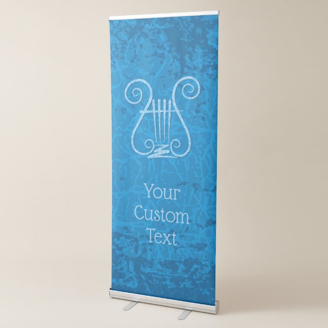 Blue Lyre Background Retractable Banner (3/4)