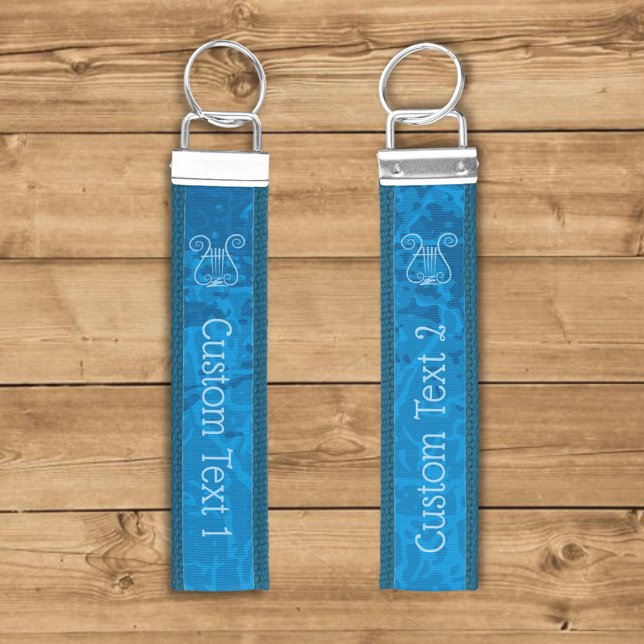 Blue Lyre Background Wrist Keychain (Creator Uploaded)
