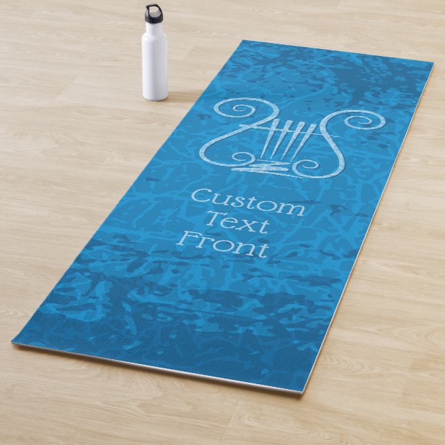 Blue Lyre Background Yoga Mat (In Situ)