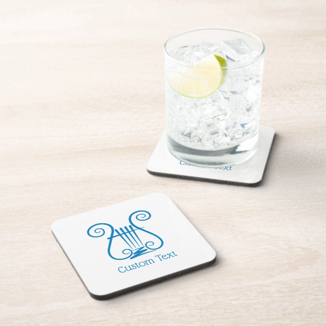 Blue Lyre Beverage Coaster (Right Side)