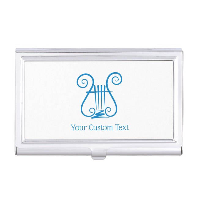 Blue Lyre Business Card Case (Front)