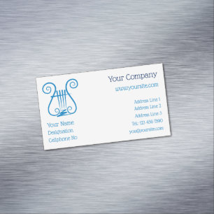 Blue Lyre Business Card Magnet