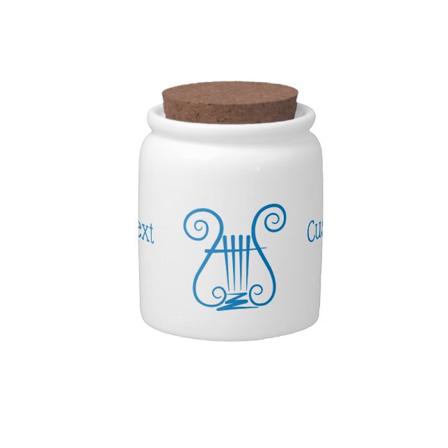 Blue Lyre Candy Jar (Front)