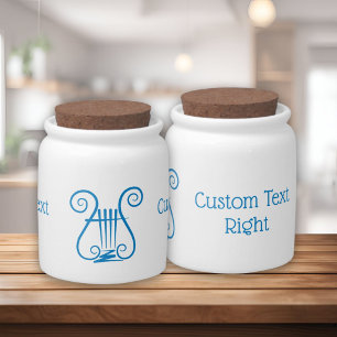 Blue Lyre Candy Jar