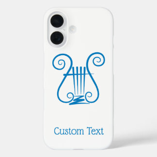 Blue Lyre iPhone 16 Case