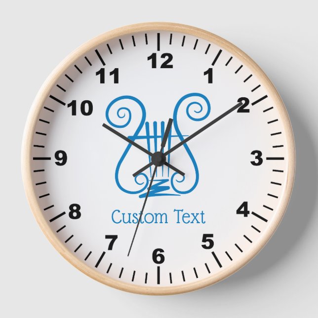 Blue Lyre Clock (Front)
