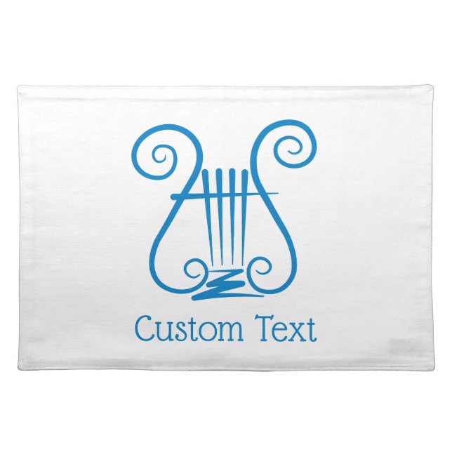 Blue Lyre Cloth Placemat (Front)