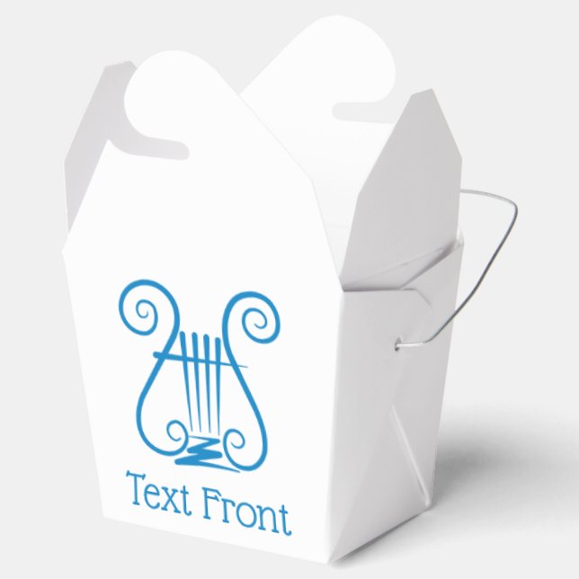 Blue Lyre Favor Boxes (Opened)