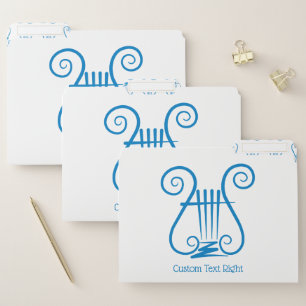 Blue Lyre File Folder
