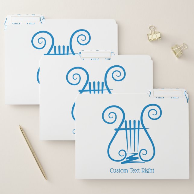 Blue Lyre File Folder (Set)