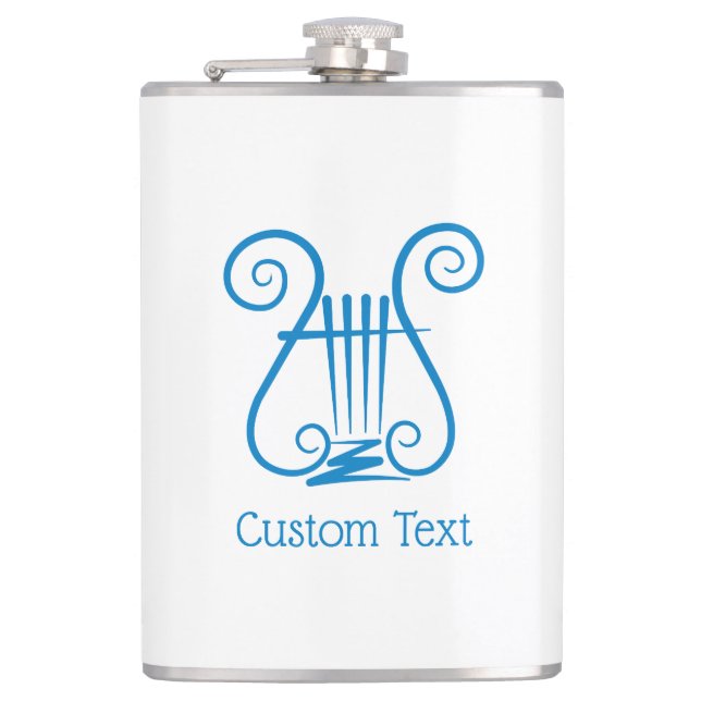 Blue Lyre Flask (Front)