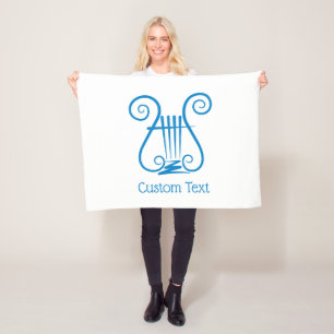 Blue Lyre Fleece Blanket
