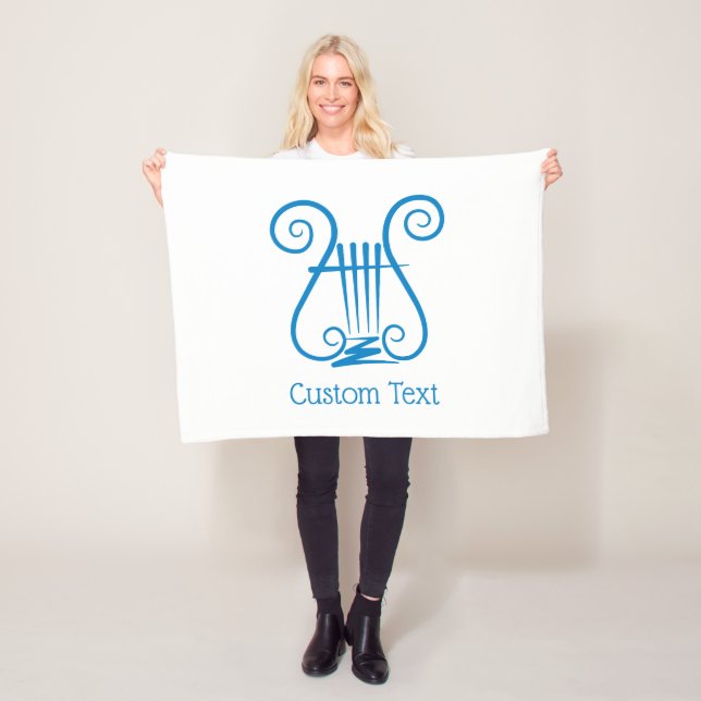 Blue Lyre Fleece Blanket (In Situ)