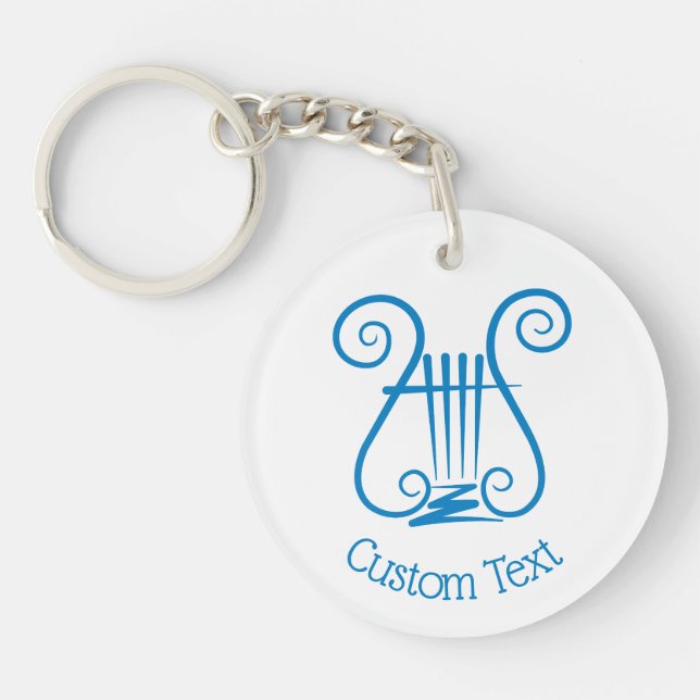 Blue Lyre Keychain (Front)