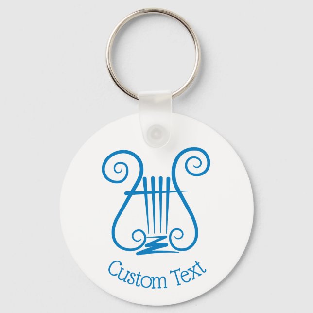 Blue Lyre Keychain (Front)