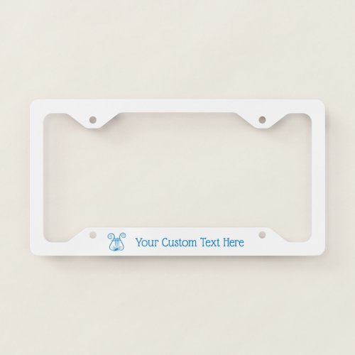 Blue Lyre License Plate Frame